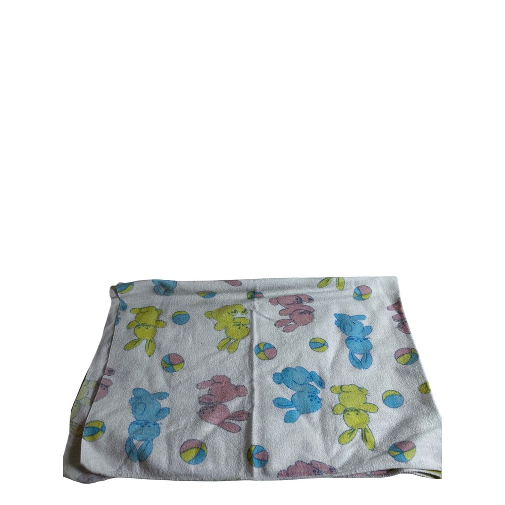 Unbranded Receiving Blanket OS White Pastel Bunny Beach Ball Kids